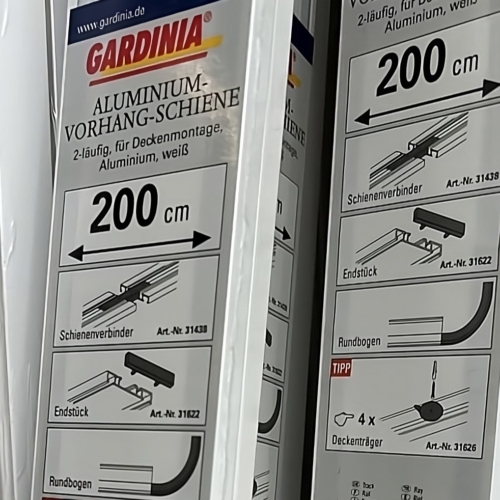 Szyny aluminiowe na firany lub zasłony
